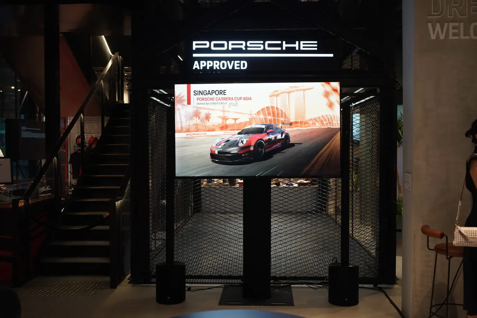 Sound system and TV rental for Porsche showroom